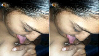 Desi Girl Sucking Her Boobs | Indian MMS